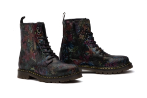 Bota Mujer Piel Flores Negro  -  Ref. R83-M102 Negro