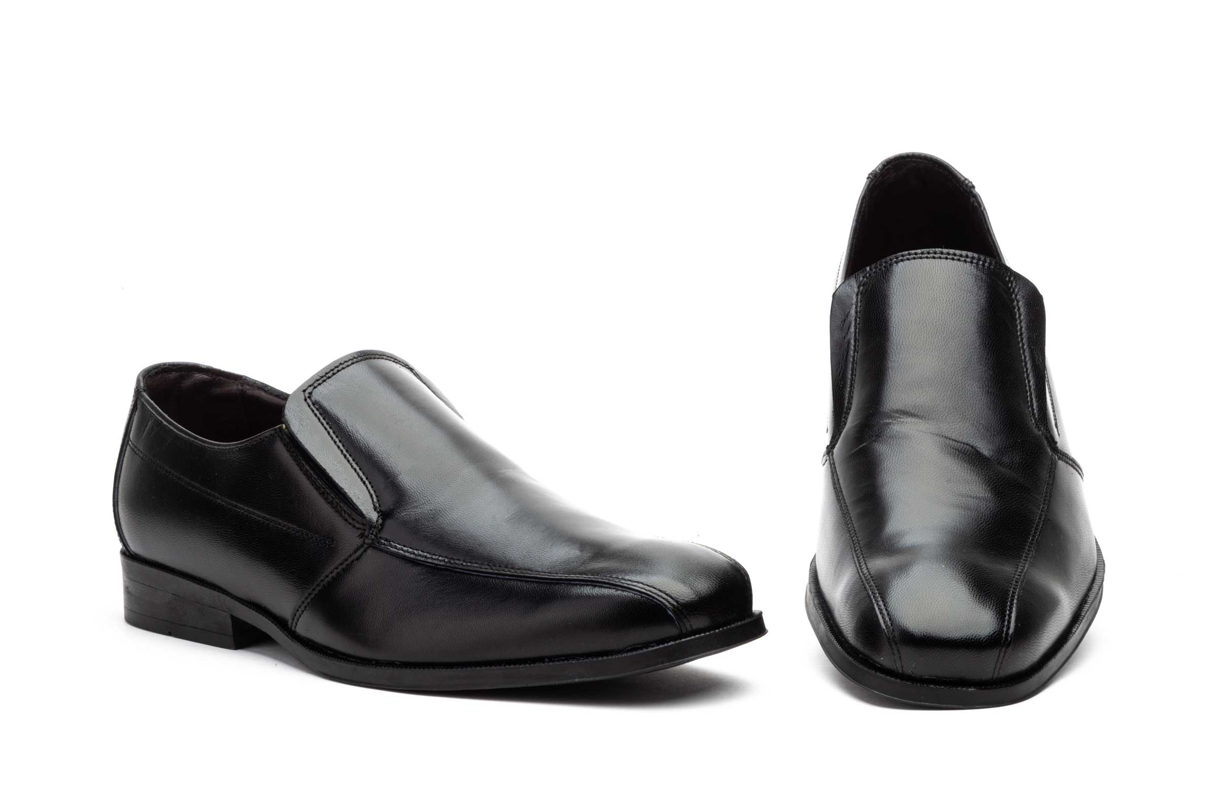 Zapatos Hombre Piel Negro Elásticos  -  Ref. SZ-2043 Negro