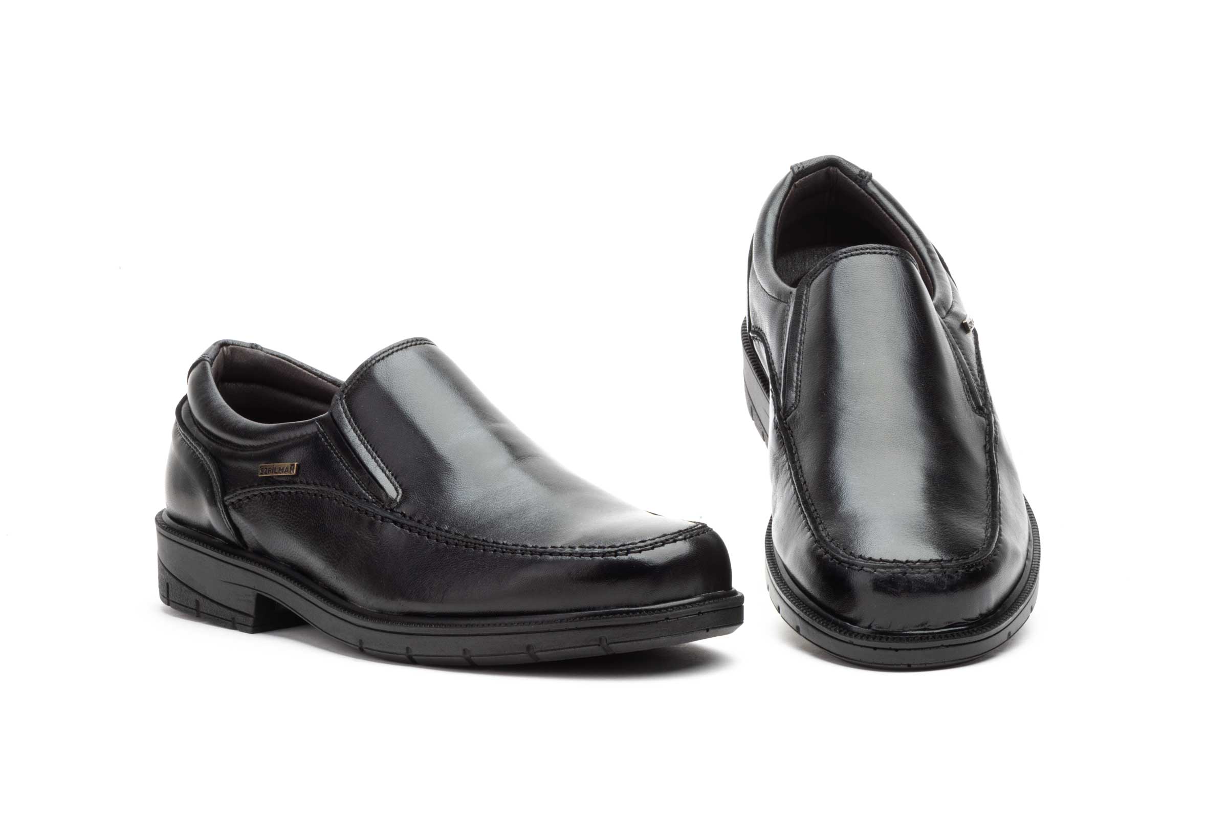 Zapatos Hombre Piel Negro Elásticos  -  Ref. SZ-2018 Negro