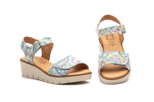 Sandalias Mujer Piel Multi Blanco  -  Ref. AE-1650 Multi Blanco